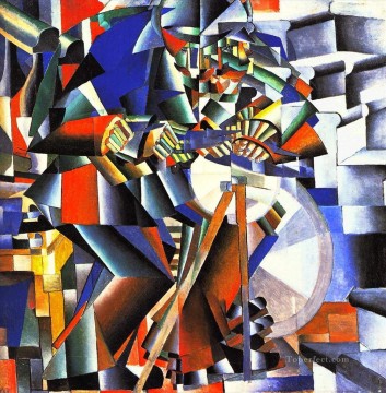 150の主題の芸術作品 Painting - ナイフグラインダー 1912年 カジミール・マレーヴィチ キュビズム抽象